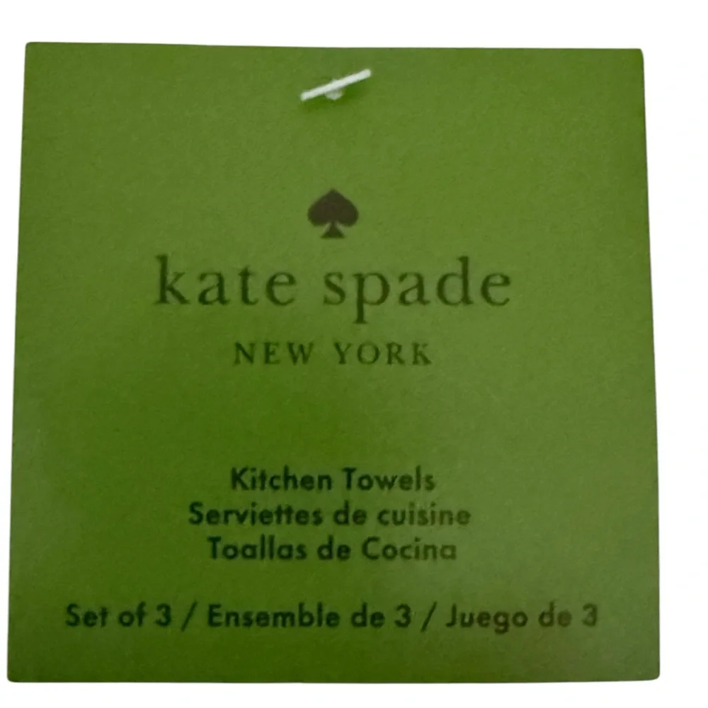 kate spade Black and White Polka Dot (3) Kitchen Towels & Mitt Set NWT